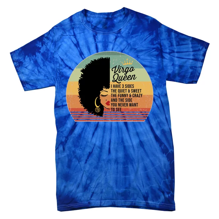 Virgo Queen Personality Qualities Melanin Great Gift Tie-Dye T-Shirt