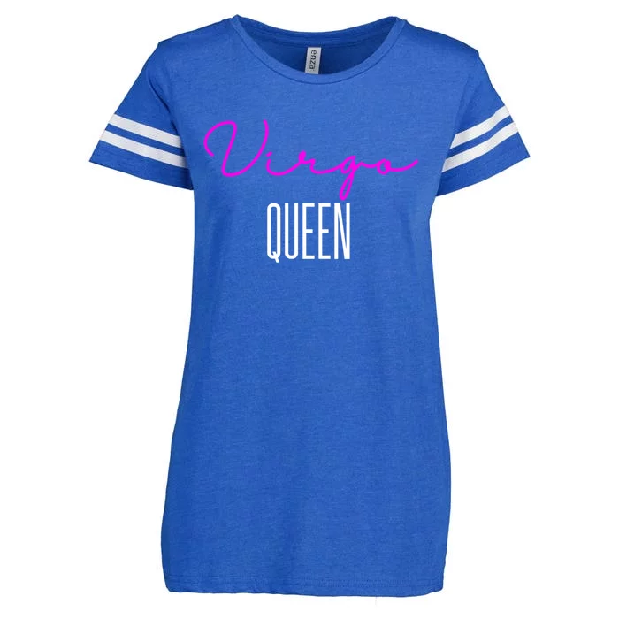 Virgo Queen Pink Writing / Funny Zodiac Virgo Birthday Cute Gift Enza Ladies Jersey Football T-Shirt