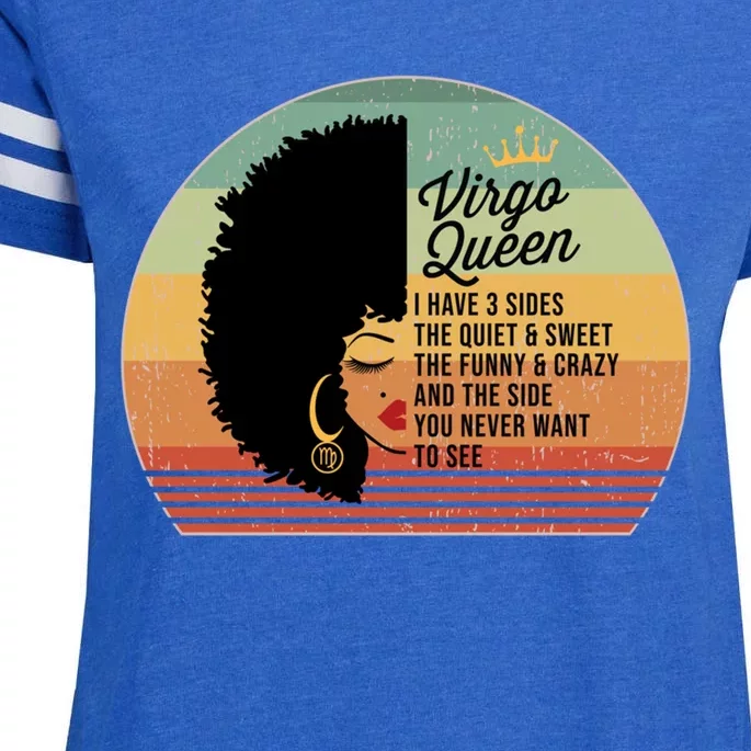 Virgo Queen Personality Qualities Melanin Gift Enza Ladies Jersey Football T-Shirt