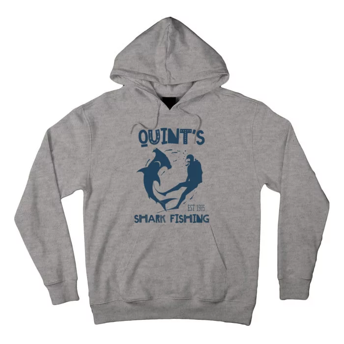 Vintage QuintS Shark Fishing 1975 Retro Tall Hoodie