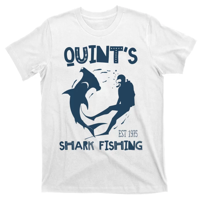 Vintage QuintS Shark Fishing 1975 Retro T-Shirt