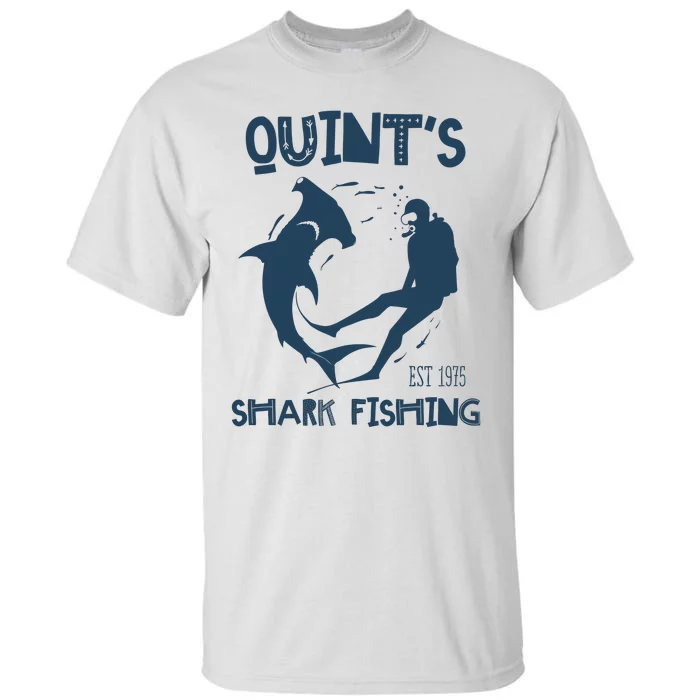 Vintage QuintS Shark Fishing 1975 Retro Tall T-Shirt