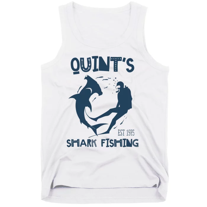 Vintage QuintS Shark Fishing 1975 Retro Tank Top