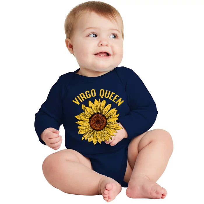 Virgo Queen Sunflower Birthday Gift Gift Baby Long Sleeve Bodysuit