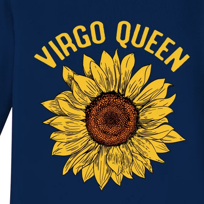 Virgo Queen Sunflower Birthday Gift Gift Baby Long Sleeve Bodysuit