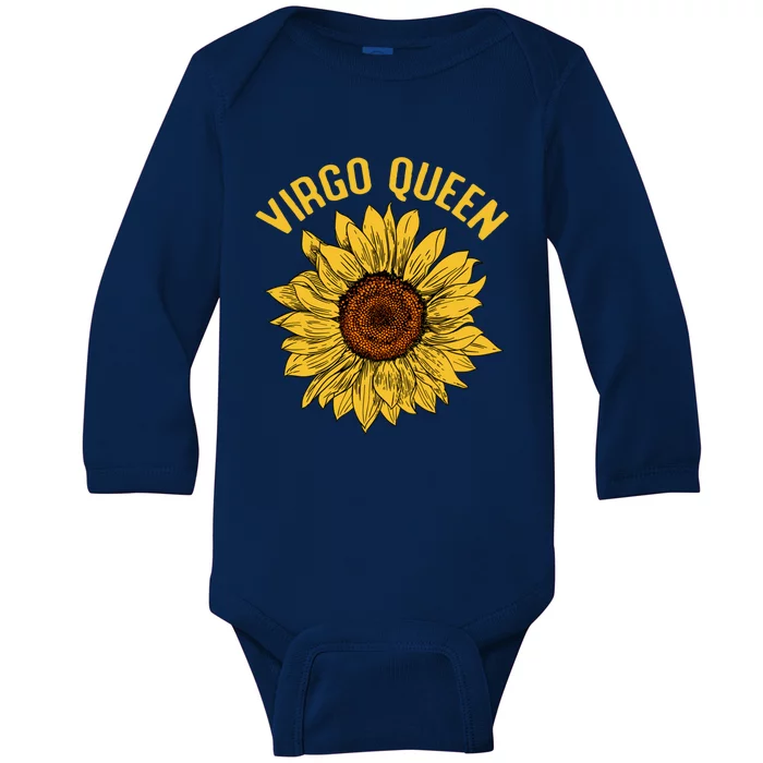 Virgo Queen Sunflower Birthday Gift Gift Baby Long Sleeve Bodysuit