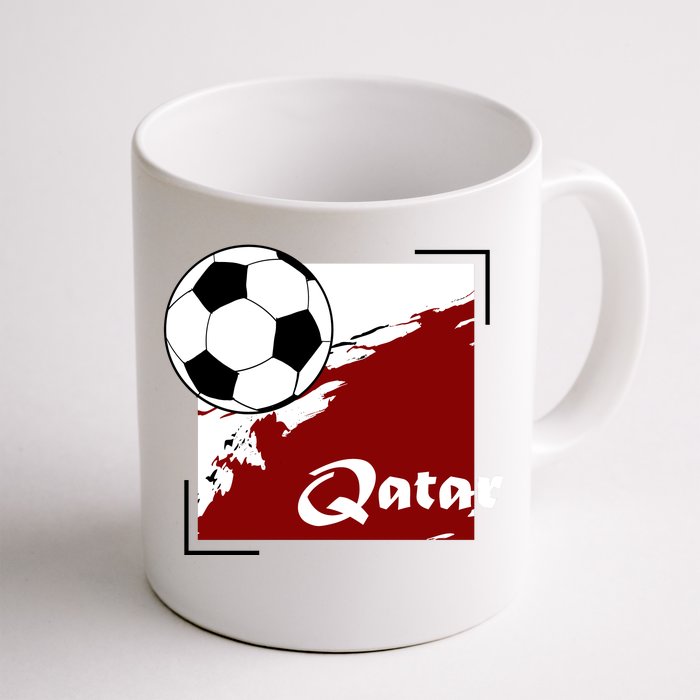 Vintage Qatar Soccer Futbol Front & Back Coffee Mug