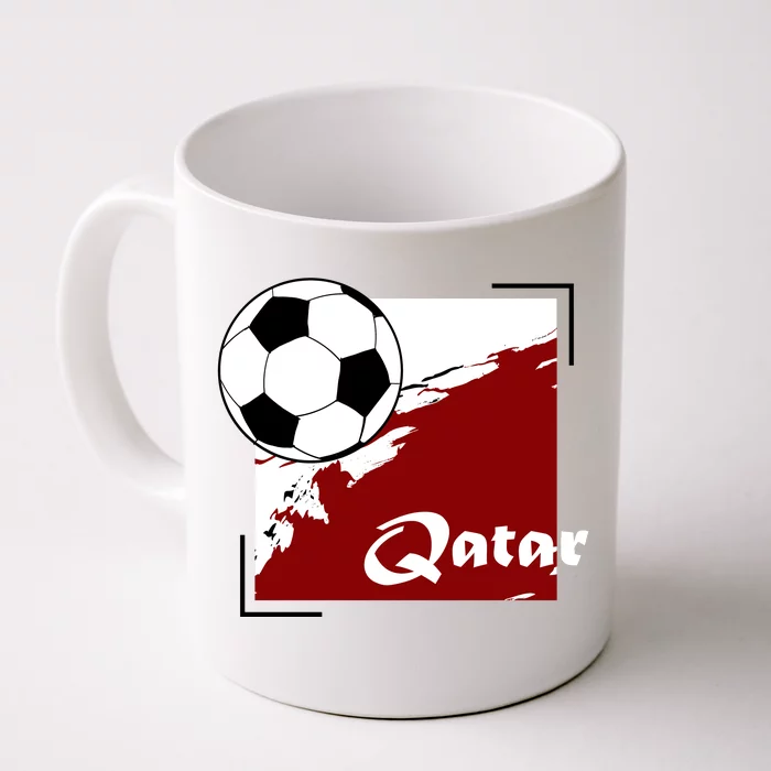 Vintage Qatar Soccer Futbol Front & Back Coffee Mug