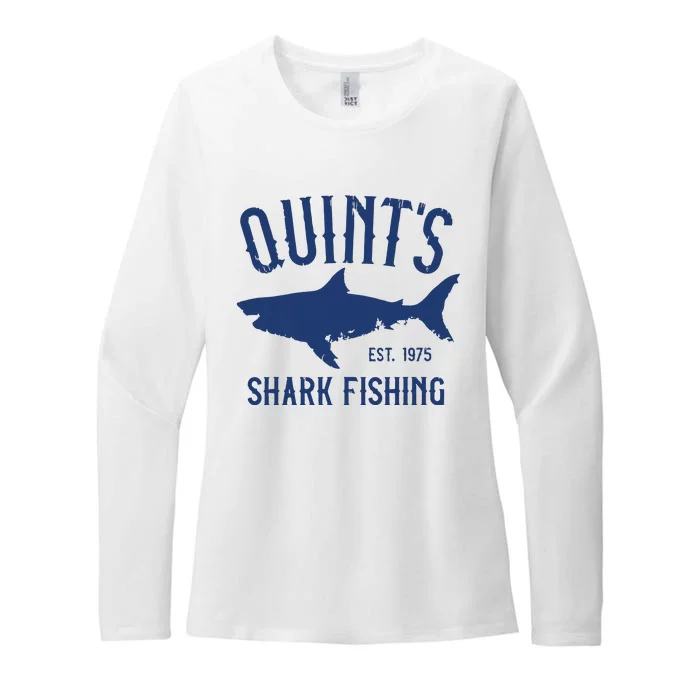 Vintage Quints Shark Fishing 1975 Retro Womens CVC Long Sleeve Shirt