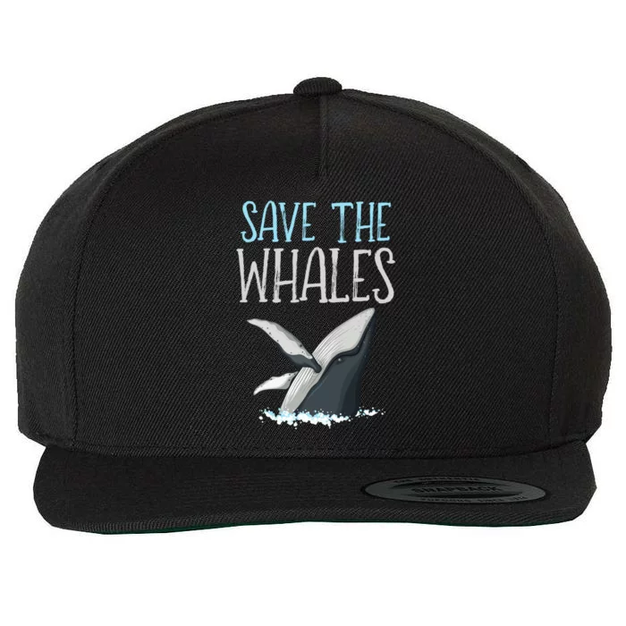 Vintage Quote Save The Whales Gift Wool Snapback Cap