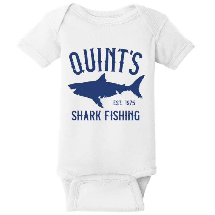 Vintage Quints Shark Fishing 1975 Retro Baby Bodysuit