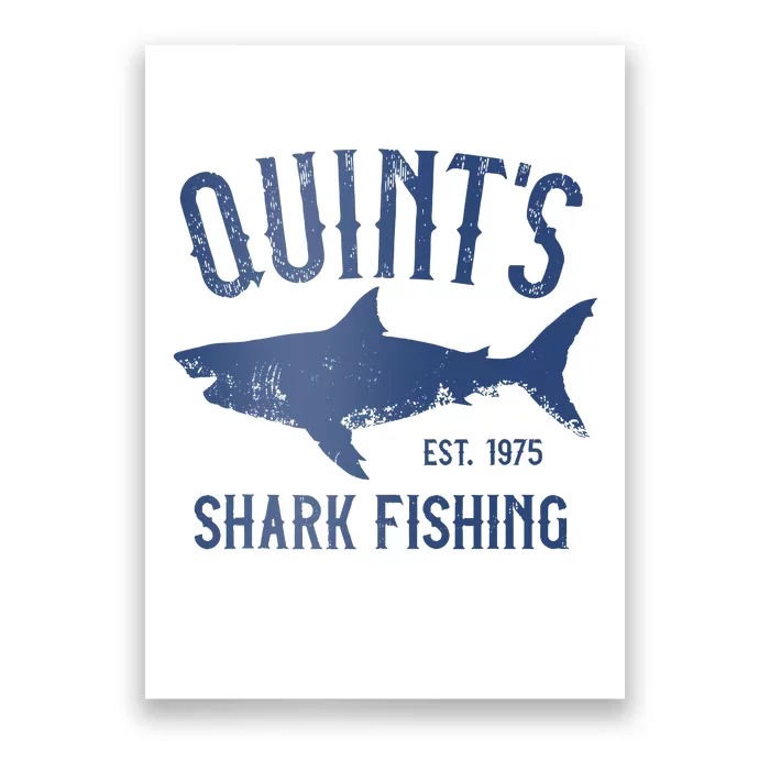 Vintage Quints Shark Fishing 1975 Retro Poster