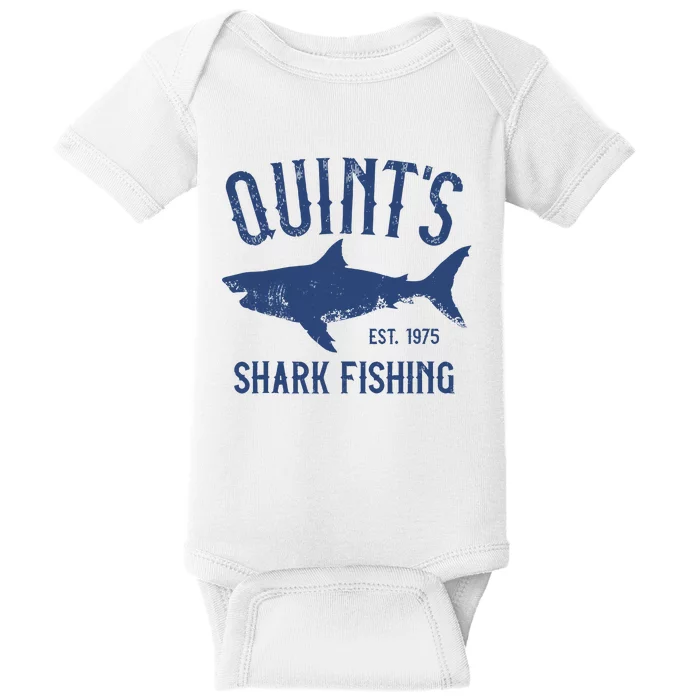 Vintage Quints Shark Fishing 1975 Retro Baby Bodysuit