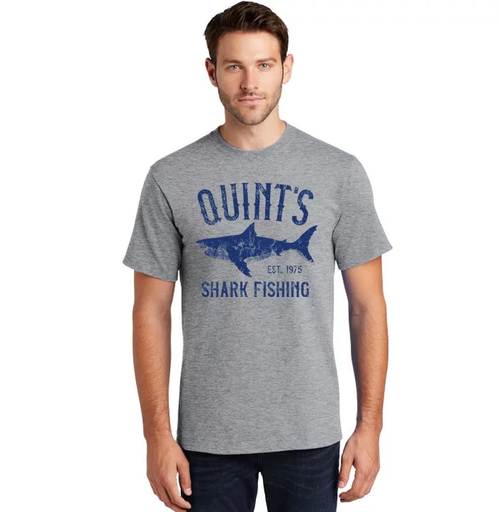 Vintage QuintS Shark Fishing 1975 Retro Tall T-Shirt