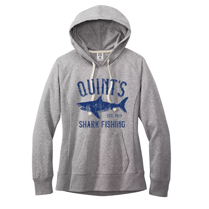 Vintage QuintS Shark Fishing 1975 Retro Women's Fleece Hoodie