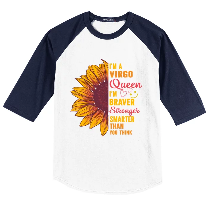 Virgo Queen Sunflower Zodiac Sign Horoscope Birthday Meaningful Gift Baseball Sleeve Shirt