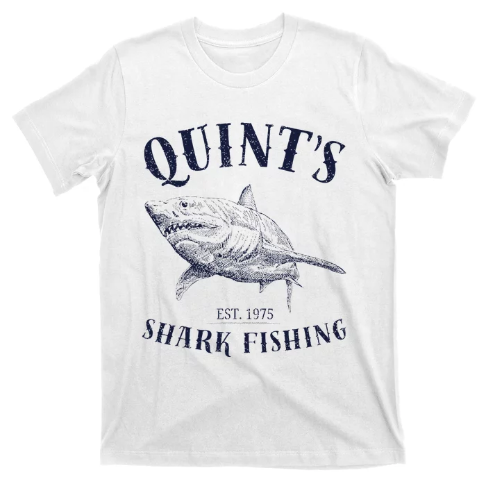 Vintage QuintS Shark 1975 Funny FishingS Retro T-Shirt