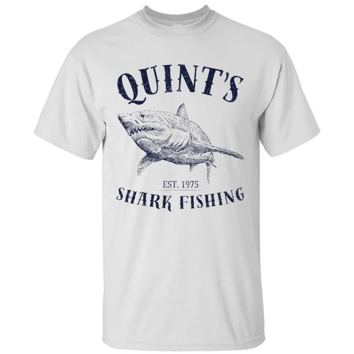 Vintage QuintS Shark 1975 Funny FishingS Retro Tall T-Shirt