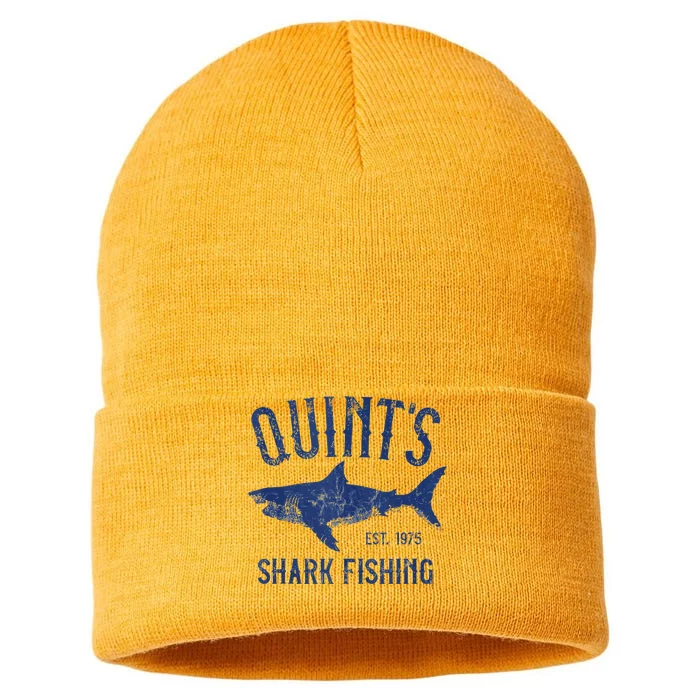 Vintage QuintS Shark Fishing 1975 Retro Sustainable Knit Beanie