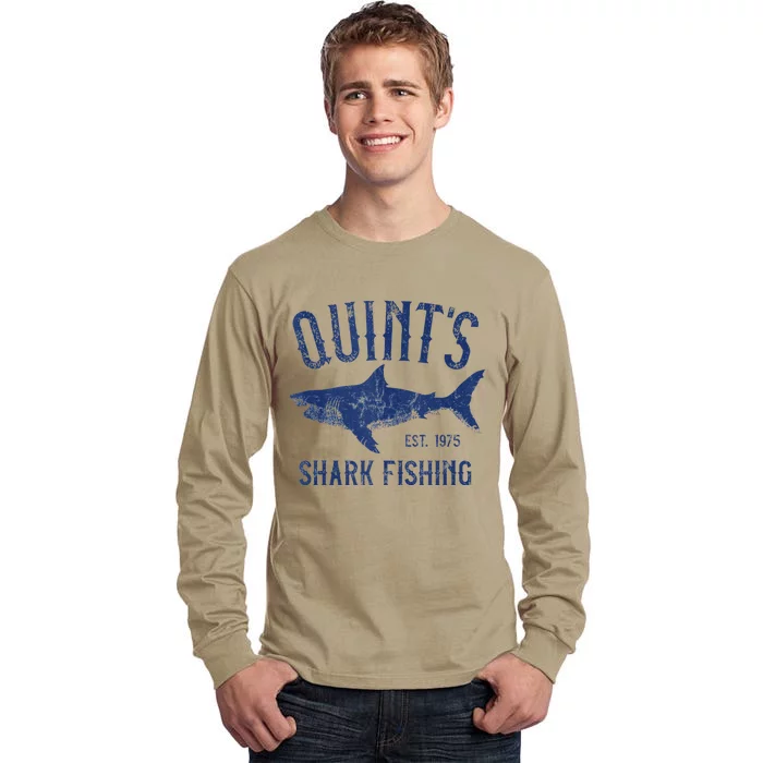 Vintage QuintS Shark Fishing 1975 Retro Tall Long Sleeve T-Shirt