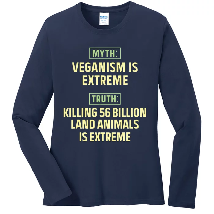 Vegan Quote Ladies Long Sleeve Shirt