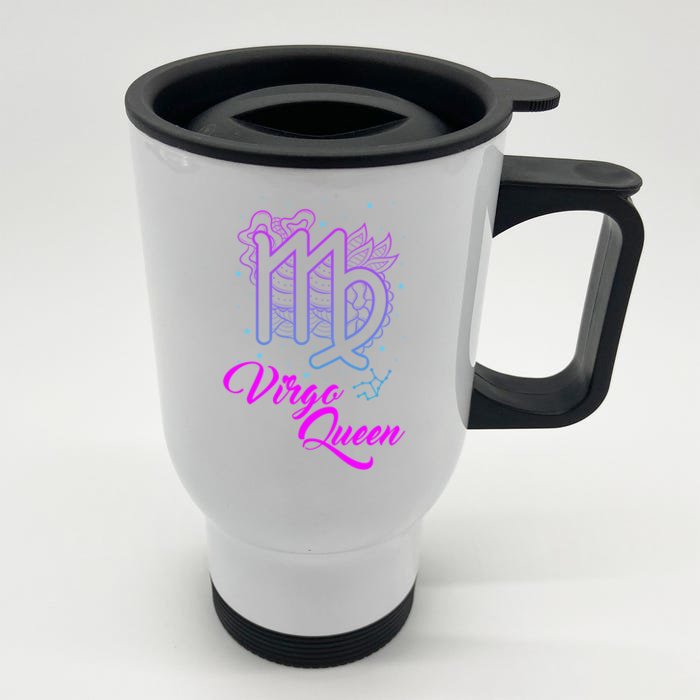 Virgo Queen Virgo Zodiac Symbol Astrology Maiden Sign Meaningful Gift Front & Back Stainless Steel Travel Mug