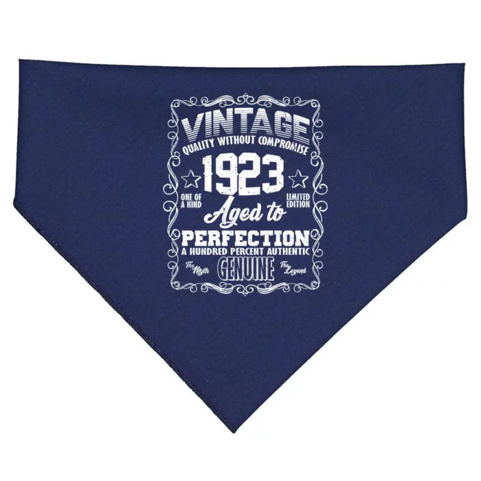 Vintage Quality Without Compromise Aged To Perfection 1923 100th Birthday USA-Made Doggie Bandana