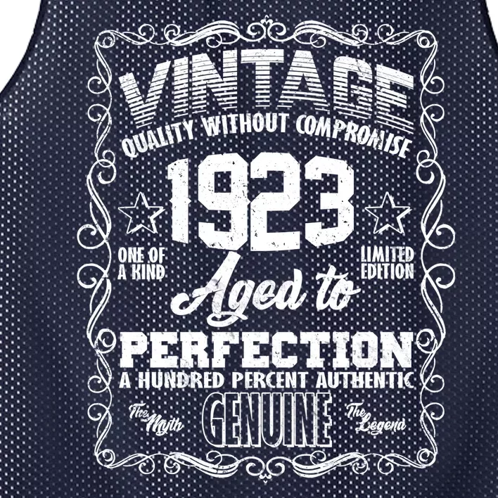 Vintage Quality Without Compromise Aged To Perfection 1923 100th Birthday Mesh Reversible Basketball Jersey Tank