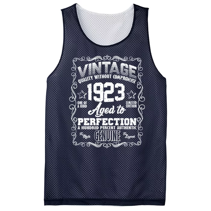 Vintage Quality Without Compromise Aged To Perfection 1923 100th Birthday Mesh Reversible Basketball Jersey Tank