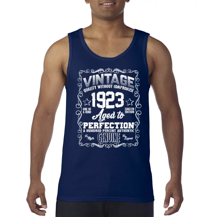 Vintage Quality Without Compromise Aged To Perfection 1923 100th Birthday Tank Top