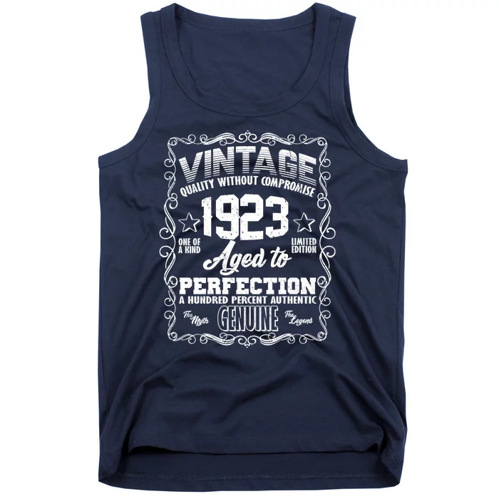 Vintage Quality Without Compromise Aged To Perfection 1923 100th Birthday Tank Top