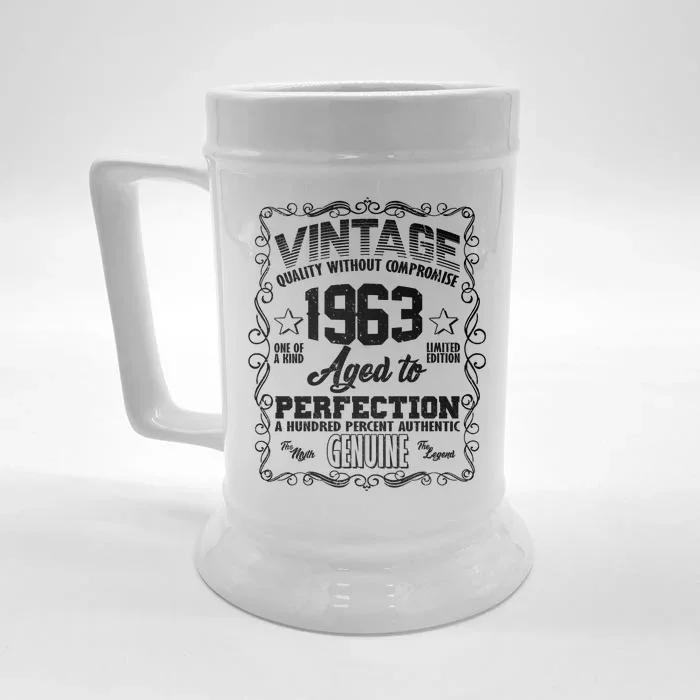 Vintage Quality Without Compromise Aged To Perfection 1963 60th Birthday Front & Back Beer Stein