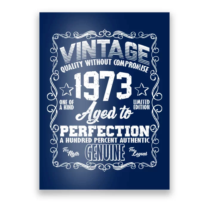 Vintage Quality Without Compromise Aged To Perfection 1973 50th Birthday Poster