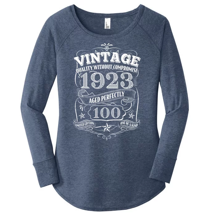 Vintage Quality Without Compromise Age Perfectly 1923 100th Birthday Women's Perfect Tri Tunic Long Sleeve Shirt