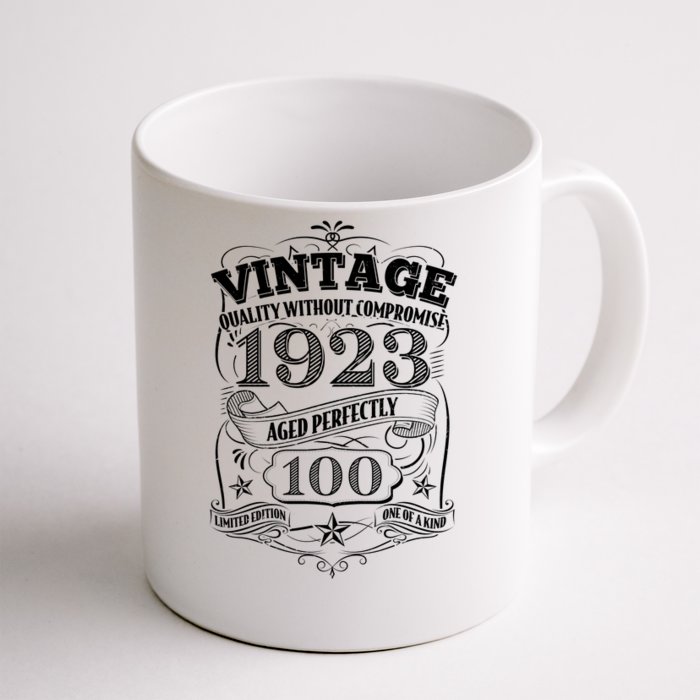 Vintage Quality Without Compromise Age Perfectly 1923 100th Birthday Front & Back Coffee Mug