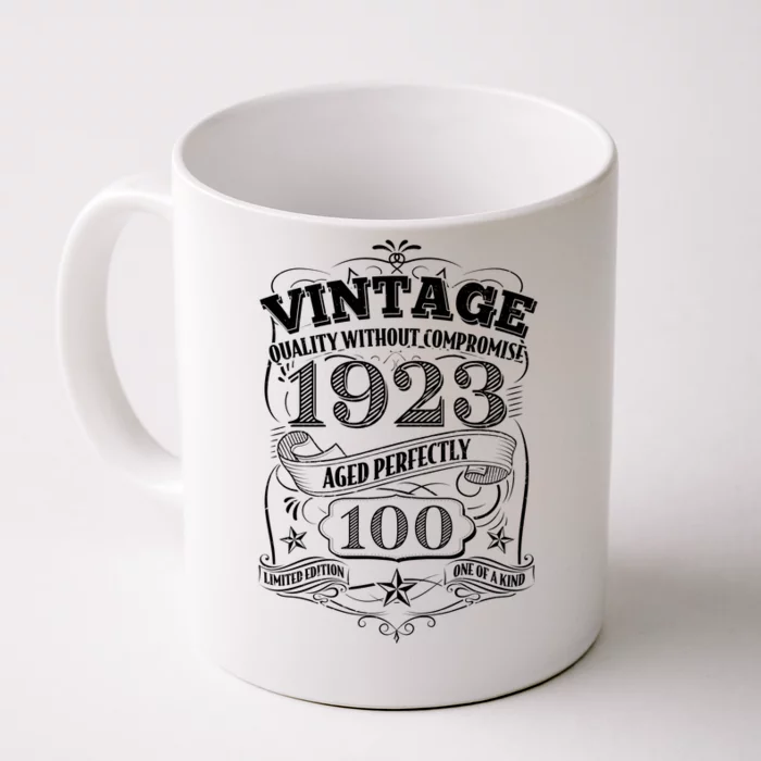 Vintage Quality Without Compromise Age Perfectly 1923 100th Birthday Front & Back Coffee Mug