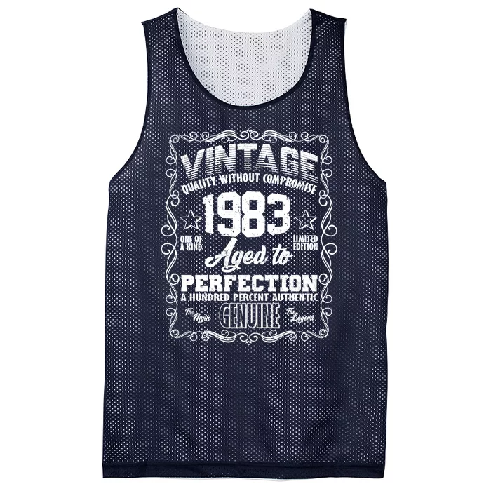 Vintage Quality Without Compromise Aged To Perfection 1983 40th Birthday Mesh Reversible Basketball Jersey Tank