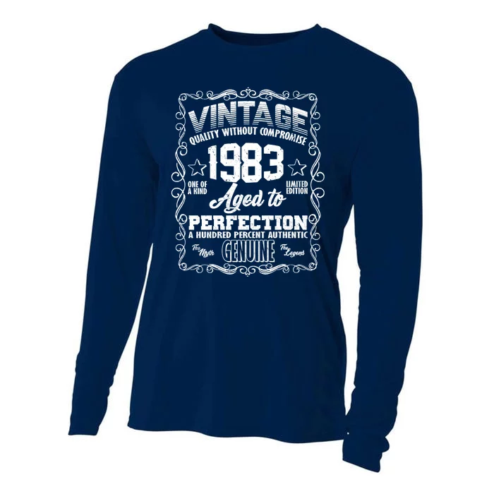 Vintage Quality Without Compromise Aged To Perfection 1983 40th Birthday Cooling Performance Long Sleeve Crew