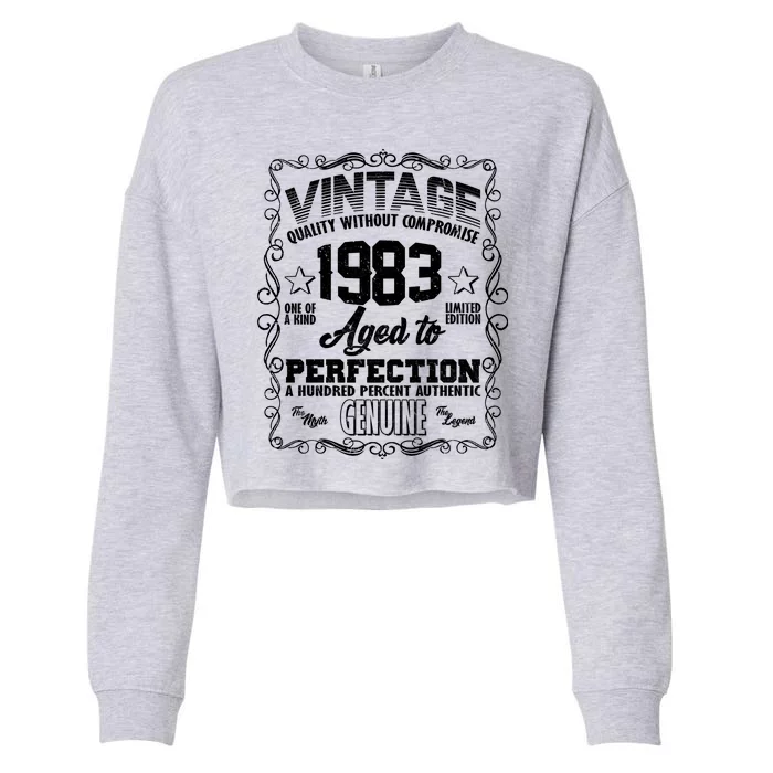 Vintage Quality Without Compromise Aged To Perfection 1983 40th Birthday Cropped Pullover Crew