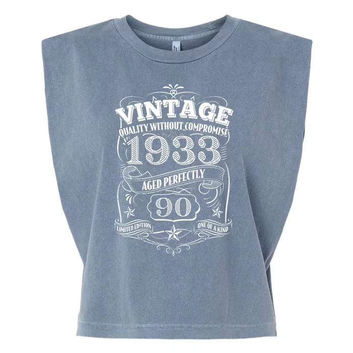 Vintage Quality Without Compromise Age Perfectly 1933 90th Birthday Garment-Dyed Women's Muscle Tee