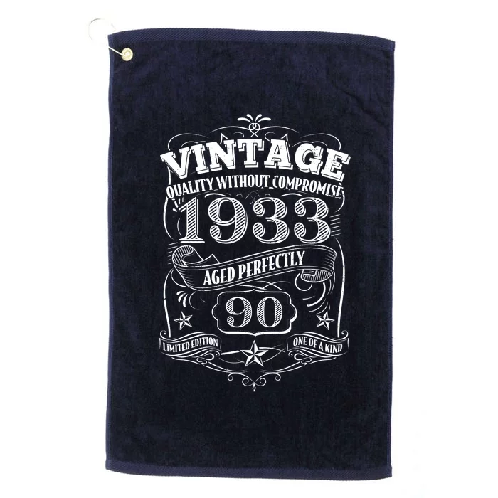 Vintage Quality Without Compromise Age Perfectly 1933 90th Birthday Platinum Collection Golf Towel