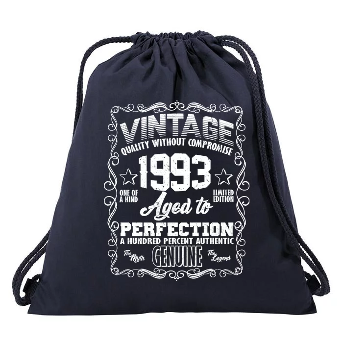 Vintage Quality Without Compromise Aged To Perfection 1993 30th Birthday Drawstring Bag