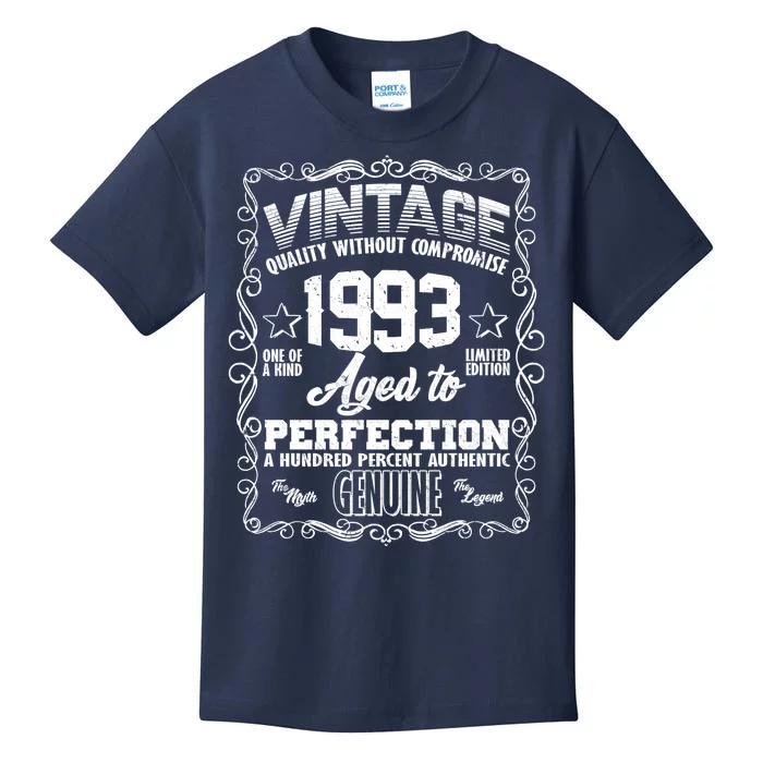 Vintage Quality Without Compromise Aged To Perfection 1993 30th Birthday Kids T-Shirt