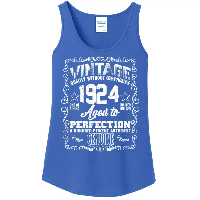 Vintage Quality Without Compromise Aged To Perfection 1924 100th Birthday Ladies Essential Tank