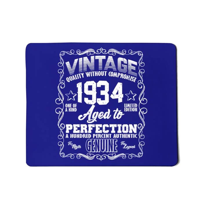 Vintage Quality Without Compromise Aged To Perfection 1934 90th Birthday Mousepad