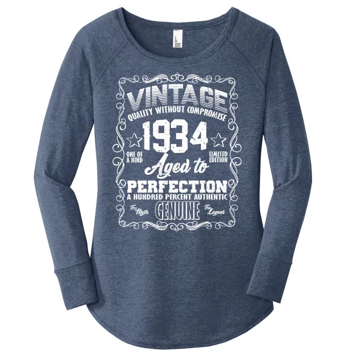 Vintage Quality Without Compromise Aged To Perfection 1934 90th Birthday Women's Perfect Tri Tunic Long Sleeve Shirt