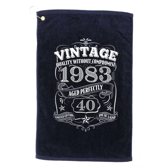 Vintage Quality Without Compromise Age Perfectly 1983 40th Birthday Platinum Collection Golf Towel