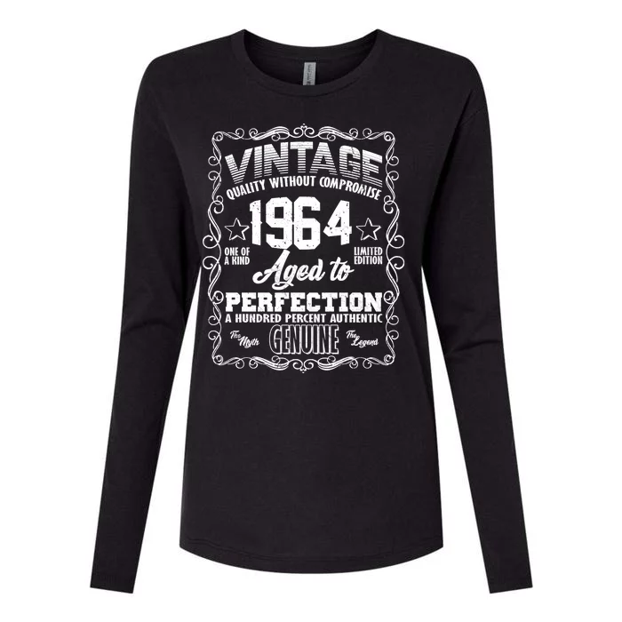 Vintage Quality Without Compromise Aged To Perfection 1964 60th Birthday Womens Cotton Relaxed Long Sleeve T-Shirt