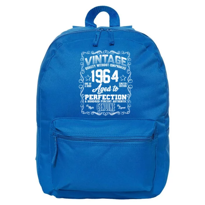 Vintage Quality Without Compromise Aged To Perfection 1964 60th Birthday 16 in Basic Backpack