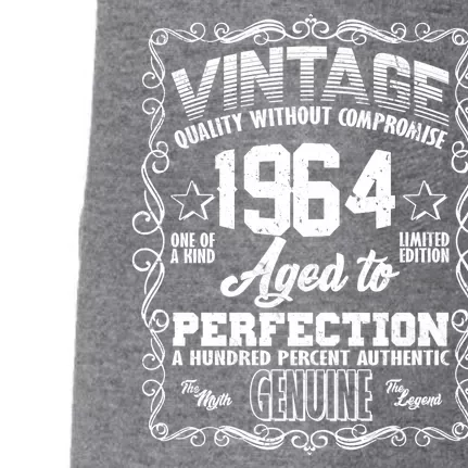 Vintage Quality Without Compromise Aged To Perfection 1964 60th Birthday Doggie 3-End Fleece Hoodie